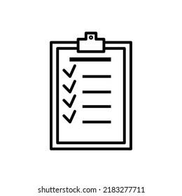 Checklist icon flat style isolated on background. Checklist sign symbol for web site and app design.