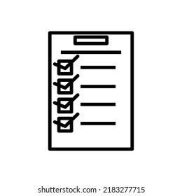 Icono de lista de verificación estilo plano aislado en segundo plano. Símbolo de signo de lista de comprobación para diseño de sitio web y aplicación.