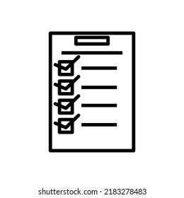 Icono de lista de verificación estilo plano aislado en segundo plano. Símbolo de signo de lista de comprobación para diseño de sitio web y aplicación.