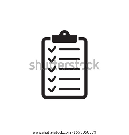 Checklist icon flat style isolated on background. Checklist sign symbol for web site and app design.