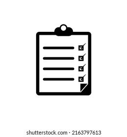 Checkliste Symbol für flaches Vektordesign einzeln auf weißem Hintergrund