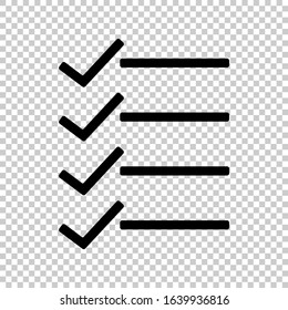 checklist icon flat vector on transparent background