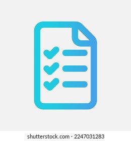 Icono de lista de verificación en estilo de degradado, uso para presentación de aplicaciones móviles del sitio web