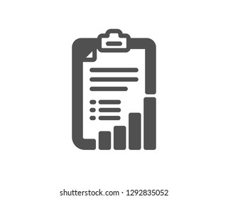 Checklist icon. Graph chart sign. Growth diagram symbol. Quality design element. Classic style icon. Vector