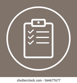 Checklist   icon, isolated. Flat  design. 
