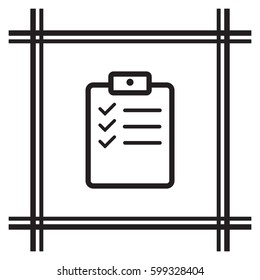 Checklist   icon, isolated. Flat  design. 