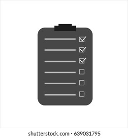 Checklist Icon. Isolated. Flat design. Vector illustration.