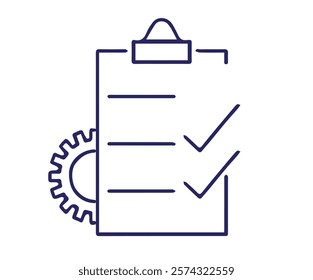 Checklist icon isolated on background. Clipboard line icon