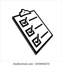 Checklist Icon, Job Aid, Checking List Vector Art Illustration