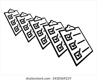 Icono de lista de comprobación, Ayuda de trabajo, Lista de comprobación Ilustración de arte vectorial