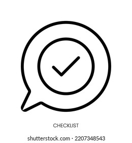 checklist icon. Line Art Style Design Isolated On White Background