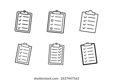 checklist icon line art vector illustration
