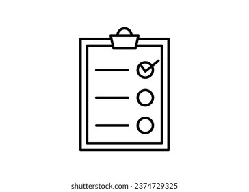 Checklist icon line design template illustration isolated