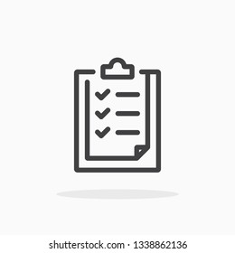 Checklist icon in line style. For your design, logo. Vector illustration. Editable Stroke.