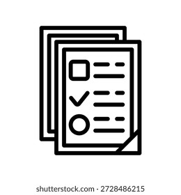Checklist icon, Line Vector graphics