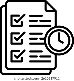 Checklist Icon Line Vector Illustration