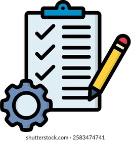 Checklist Icon Lineal Color Vector Illustration