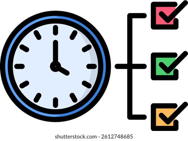 Checklist Icon Lineal Color Vector Illustration