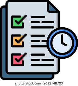Checklist Icon Lineal Color Vector Illustration