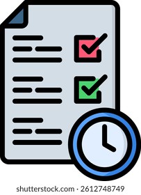 Checklist Icon Lineal Color Vector Illustration