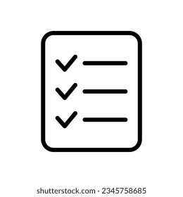 Checklist icon. List vector line icon.