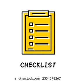 Checklist icon logo design isolated on white background.