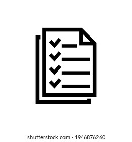 Checklist icon, logo isolated on white background