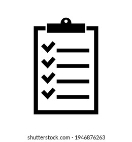 Checklist icon, logo isolated on white background