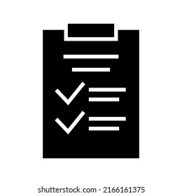 Symbol der Checkliste oder Logo einzeln auf Zeichensymbolen, Vektorgrafik - hochwertige Vektorsymbole in schwarzem Stil
