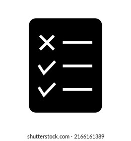 Symbol der Checkliste oder Logo einzeln auf Zeichensymbolen, Vektorgrafik - hochwertige Vektorsymbole in schwarzem Stil

