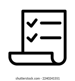 Symbol der Checkliste oder Logo einzeln auf Zeichensymbolen, Vektorgrafik - hochwertige Vektorsymbole in schwarzem Stil

