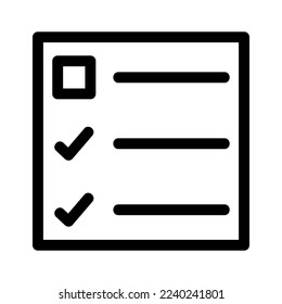 icono de lista de comprobación o logotipo símbolo de signo aislado ilustración vectorial - iconos vectoriales de estilo negro de alta calidad
