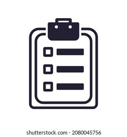 Checklist icon. Monochrome image. A universal element for web design of sites, stores and applications. Icon for educational presentations. Vector illustration