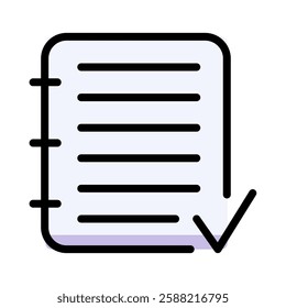 Checklist Icon with Notepad and Checkmark for Task Management and Productivity