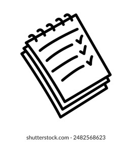 Checklist icon. Notes icon in line style