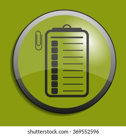Checklist icon on circle button. Vector illustration