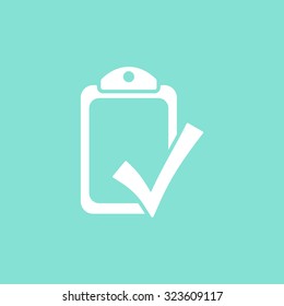 Checklist  icon on green background. Vector illustration.