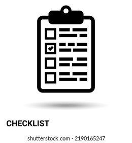 La lista de verificación. Icono de lista de verificación en un fondo ligero. Ilustración del vector