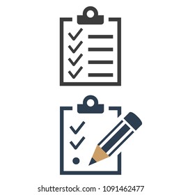 Checklist icon on white background. Vector illustration