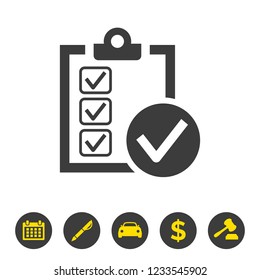 Checklist icon on white background. Vector illustration