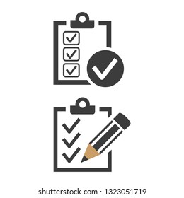 Checklist icon on white background. Vector illustration