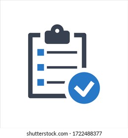Checklist icon on white background