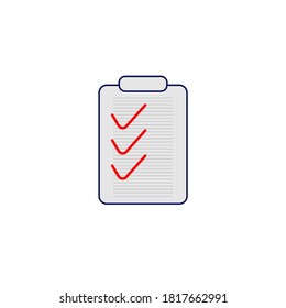 Checkliste Symbol auf weißem Hintergrund.