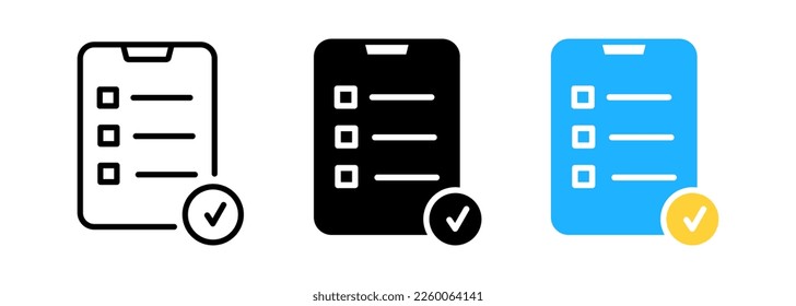 icono de la lista de verificación en el fondo blanco , ilustración vectorial eps 10