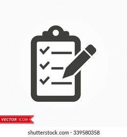 Checklist  icon  on white background. Vector illustration.