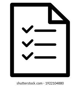 checklist icon. One of set web icon, Clipboard with checklist icon. Flat illustration of clipboard with checklist icon for web, Clipboard with Checklist, Wishlist Line