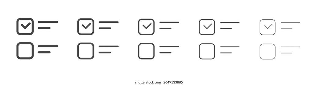 Símbolo de Vector de ilustración de contorno de icono de lista de comprobación