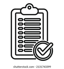 Checklist icon outline vector. Paper project. Task list