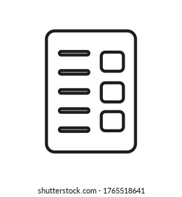icono de lista de comprobación sobre fondo blanco, estilo de línea, ilustración vectorial