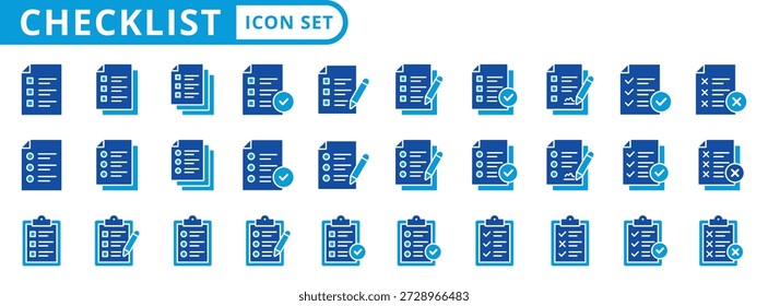 checklist icon pack outline style vector collection for evaluation and survey